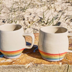 Rainbow skirt mugs