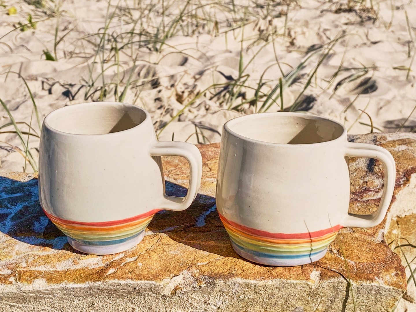 Rainbow skirt mugs